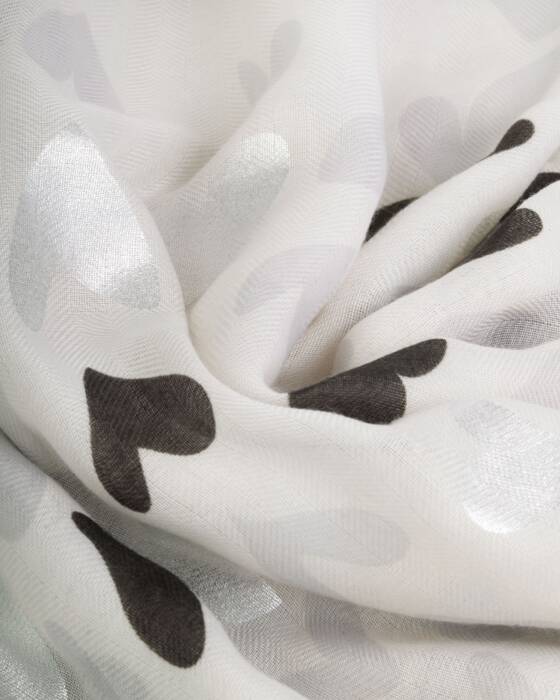 Katie Loxton Moonstone Black Abstract Heart Printed Foil Scarf