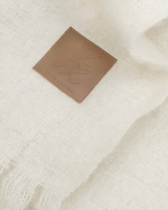 Katie Loxton Off White Recycled Tassel Scarf