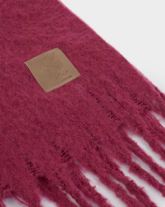 Katie Loxton Garnet Red Recycled Tassel Scarf