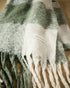 Katie Loxton Graphite Green Off White Recycled Checked Tassel Scarf