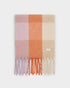 Katie Loxton Lilac Orange Taupe Recycled Checked Tassel Scarf