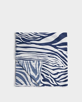 Katie Loxton Off White Navy Zebra Printed Scarf