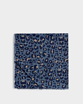Katie Loxton Navy Black Taupe Leopard Printed Scarf