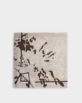 Katie Loxton Light Taupe Chocolate Animal Printed Foil Scarf