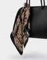 Katie Loxton Mocha Black Classic Leopard Satin Multiway Scarf