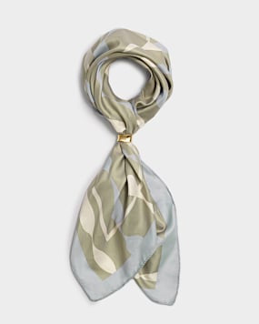 Katie Loxton Sage Pastel Blue Ripple Stripes Satin Multiway Scarf
