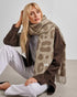 Katie Loxton Taupe Mocha Large Leopard Printed Blanket Scarf