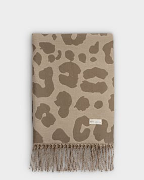 Katie Loxton Taupe Mocha Large Leopard Printed Blanket Scarf