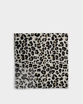 Katie Loxton Off White Black Leopard Printed Scarf