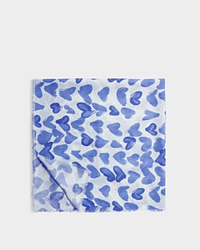 Katie Loxton White Blue Abstract Heart Printed Scarf
