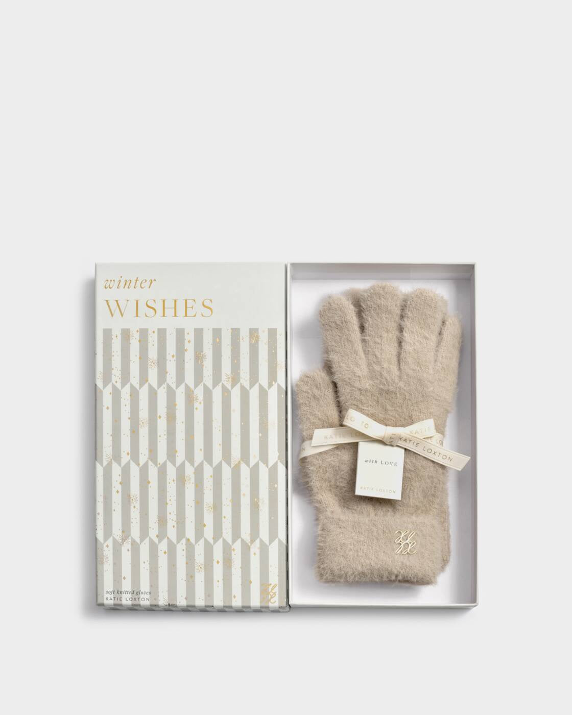 Katie Loxton Taupe Boxed Soft Knit Gloves