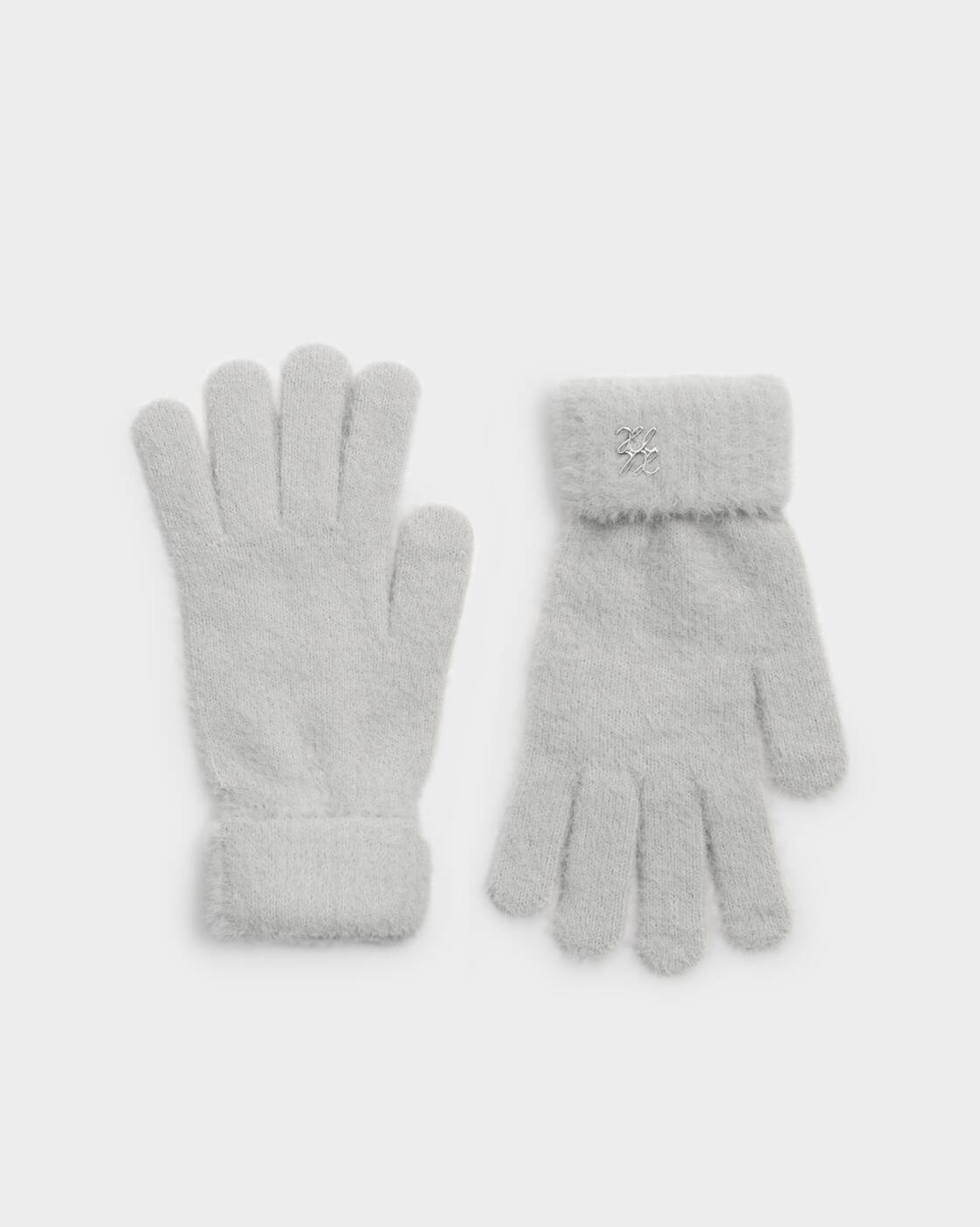 Katie Loxton Pale Grey Boxed Soft Knit Gloves