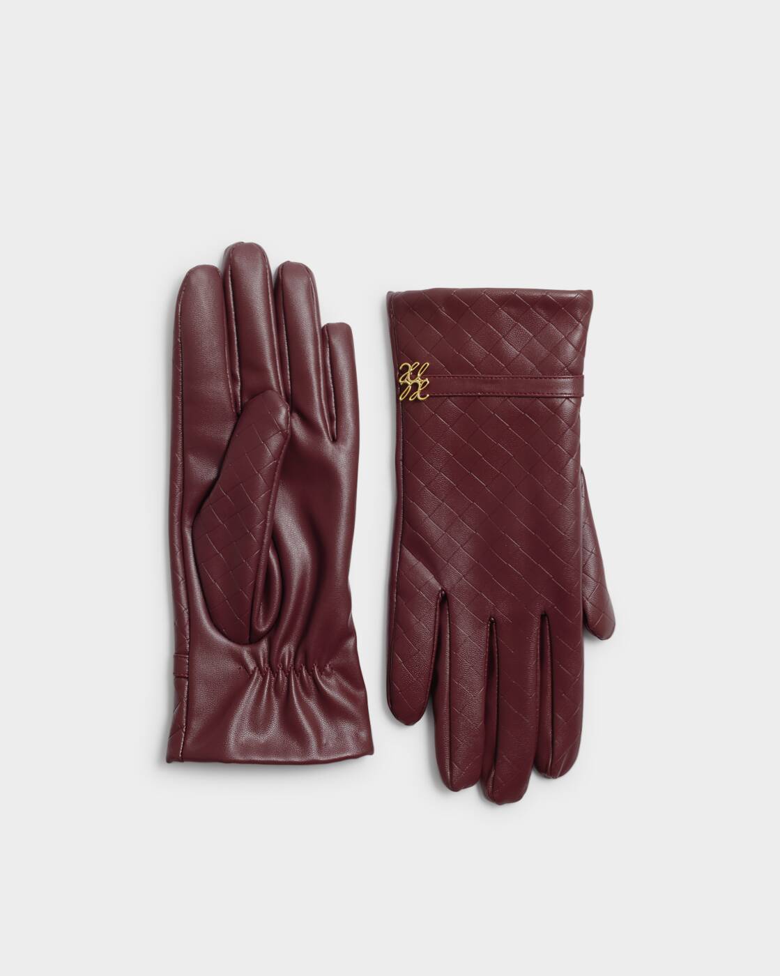 Katie Loxton Cherry Woven Boxed Faux Leather Gloves