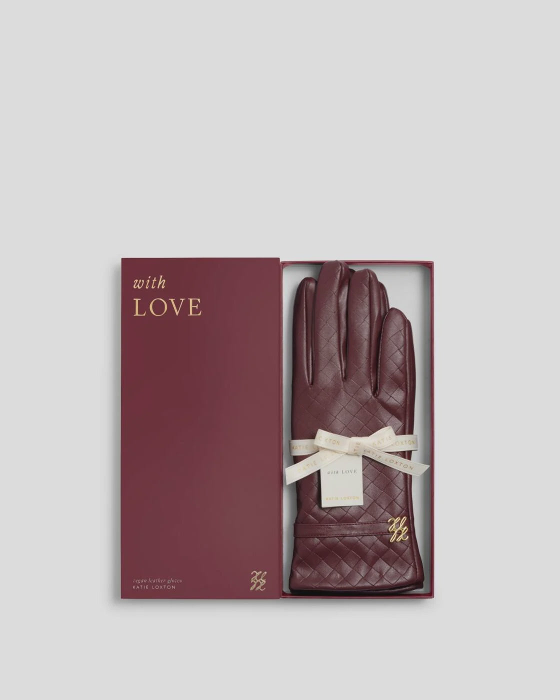 Katie Loxton Cherry Woven Boxed Faux Leather Gloves