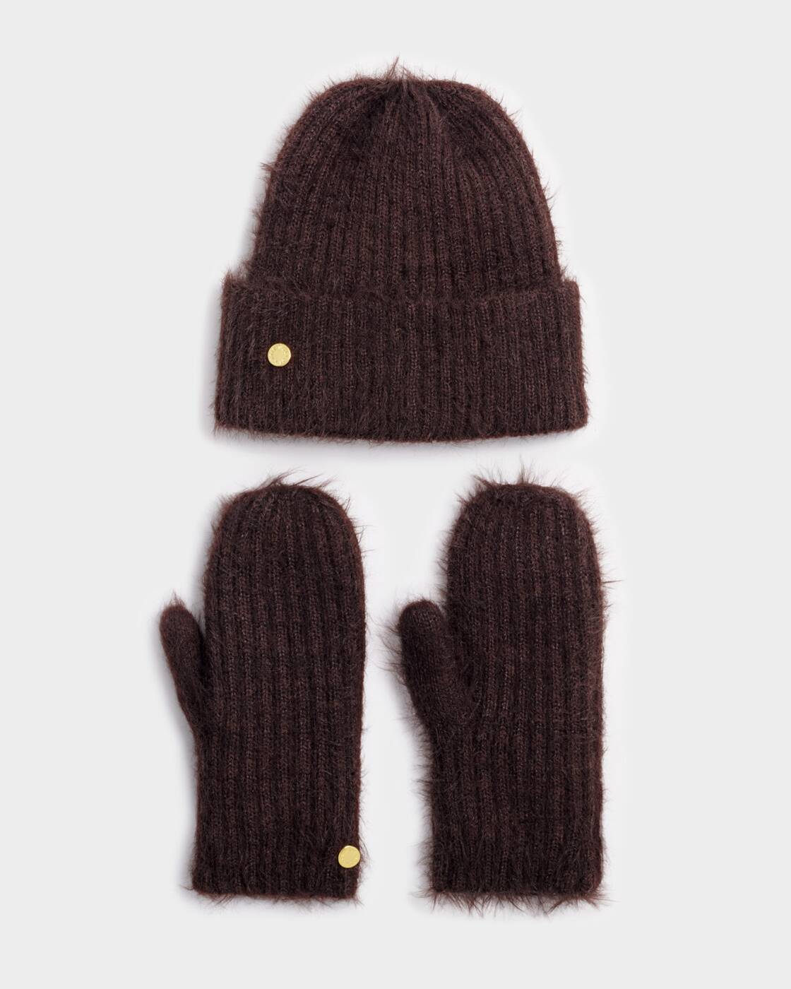 Katie Loxton Chocolate Boxed Hat & Mittens Set