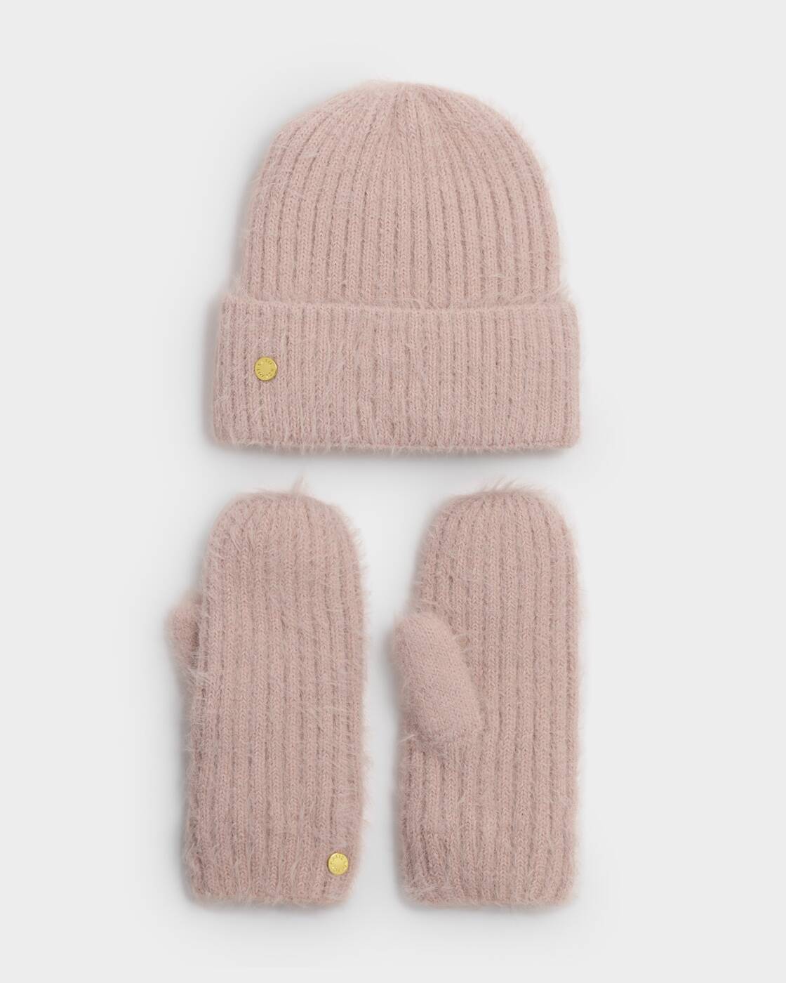 Katie Loxton Blush Pink Boxed Hat & Mittens Set