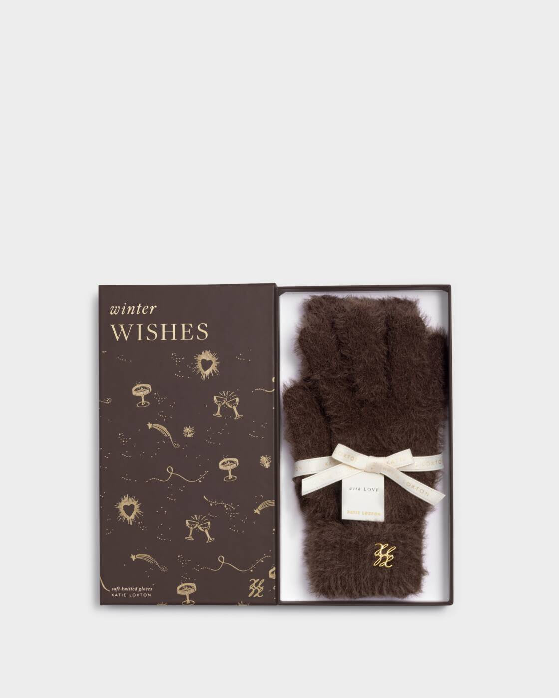 Katie Loxton Chocolate Boxed Soft Knit Gloves