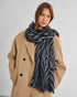 Katie Loxton Navy & Black Sebra Stripe Printed Studded Scarf