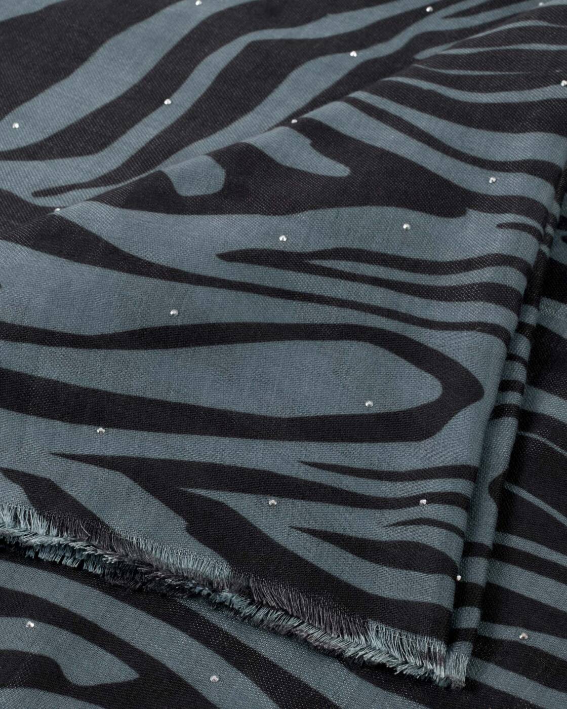 Katie Loxton Navy & Black Sebra Stripe Printed Studded Scarf