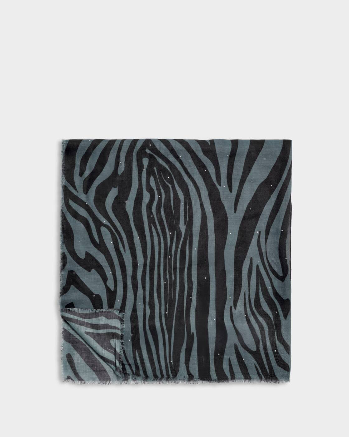 Katie Loxton Navy & Black Sebra Stripe Printed Studded Scarf