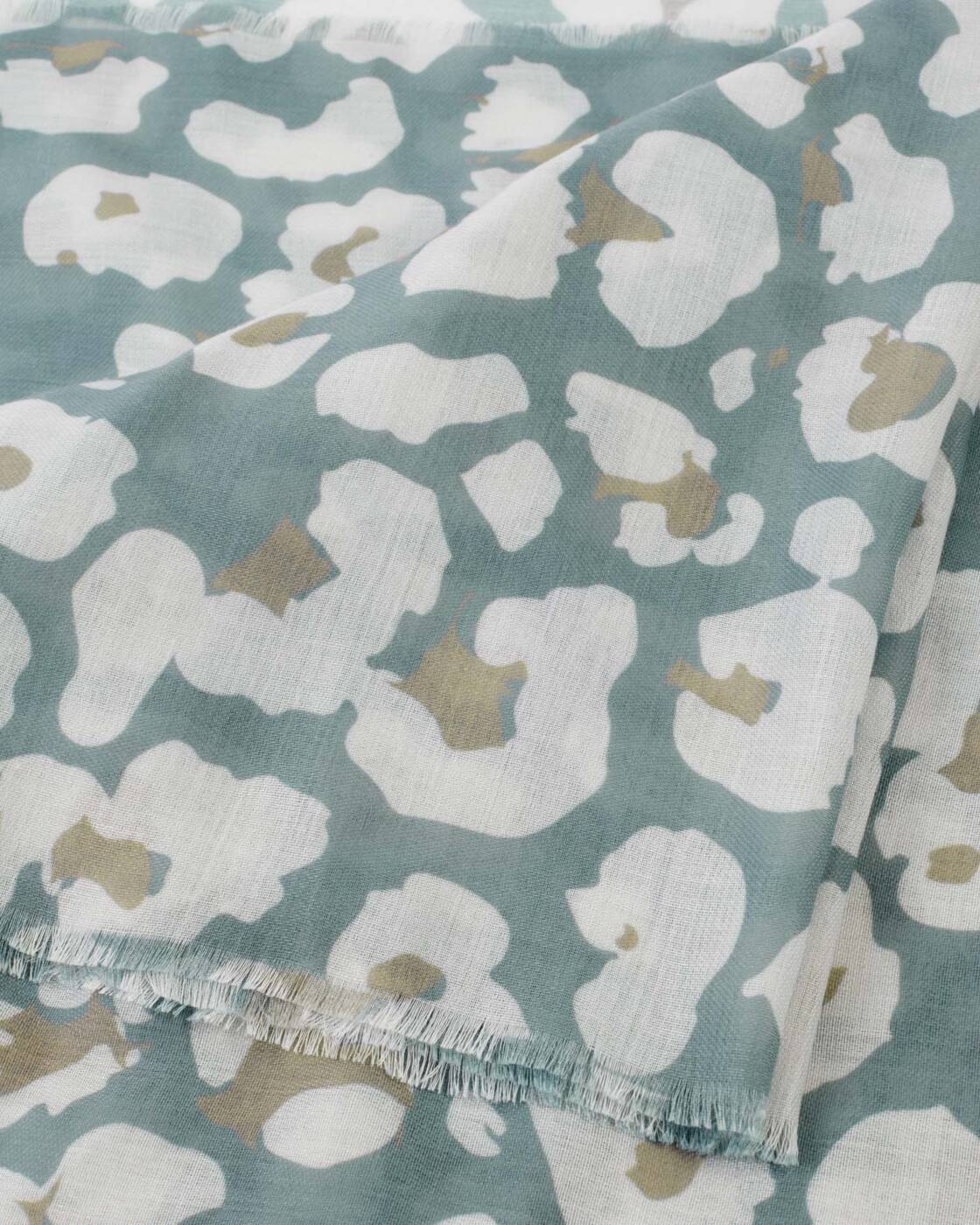 Katie Loxton Grey Taupe Off White Abstract Floral Printed Scarf