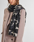 Katie Loxton Grey Black White Brush Stroke Leopard Printed Scarf