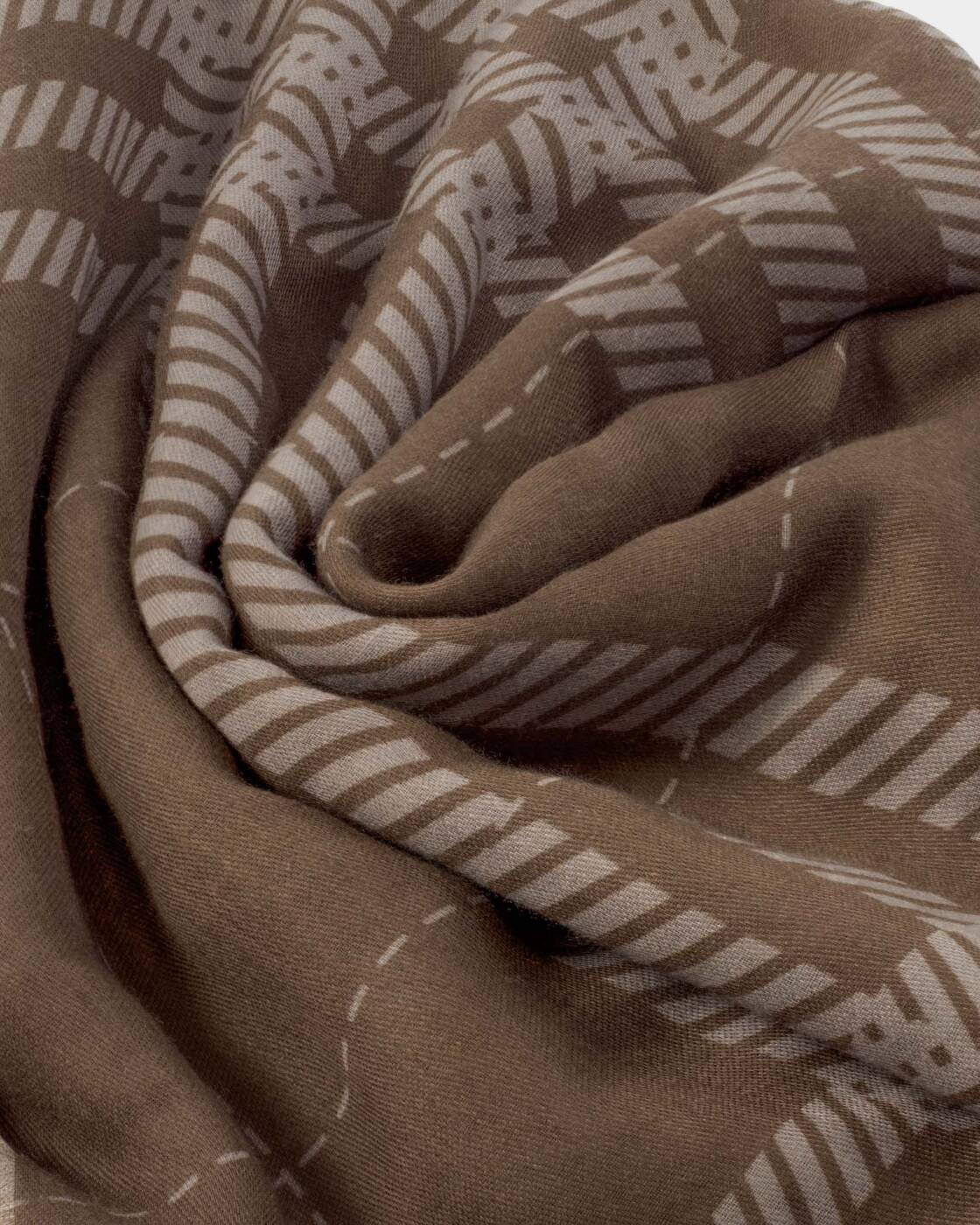 Katie Loxton Dark Brown & Taupe Check Printed Scarf