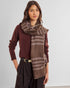 Katie Loxton Dark Brown & Taupe Check Printed Scarf