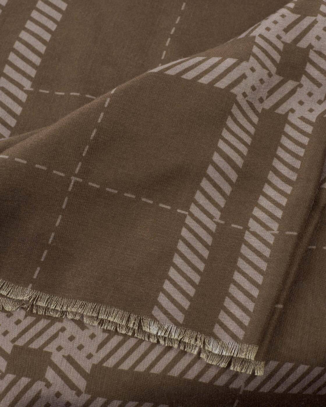 Katie Loxton Dark Brown & Taupe Check Printed Scarf
