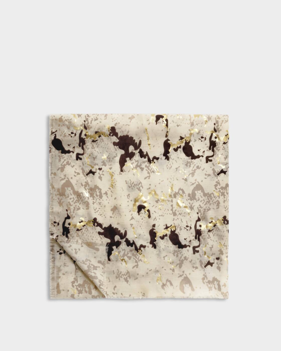Katie Loxton Sand Taupe Chocolate Snake Printed Foil Scarf