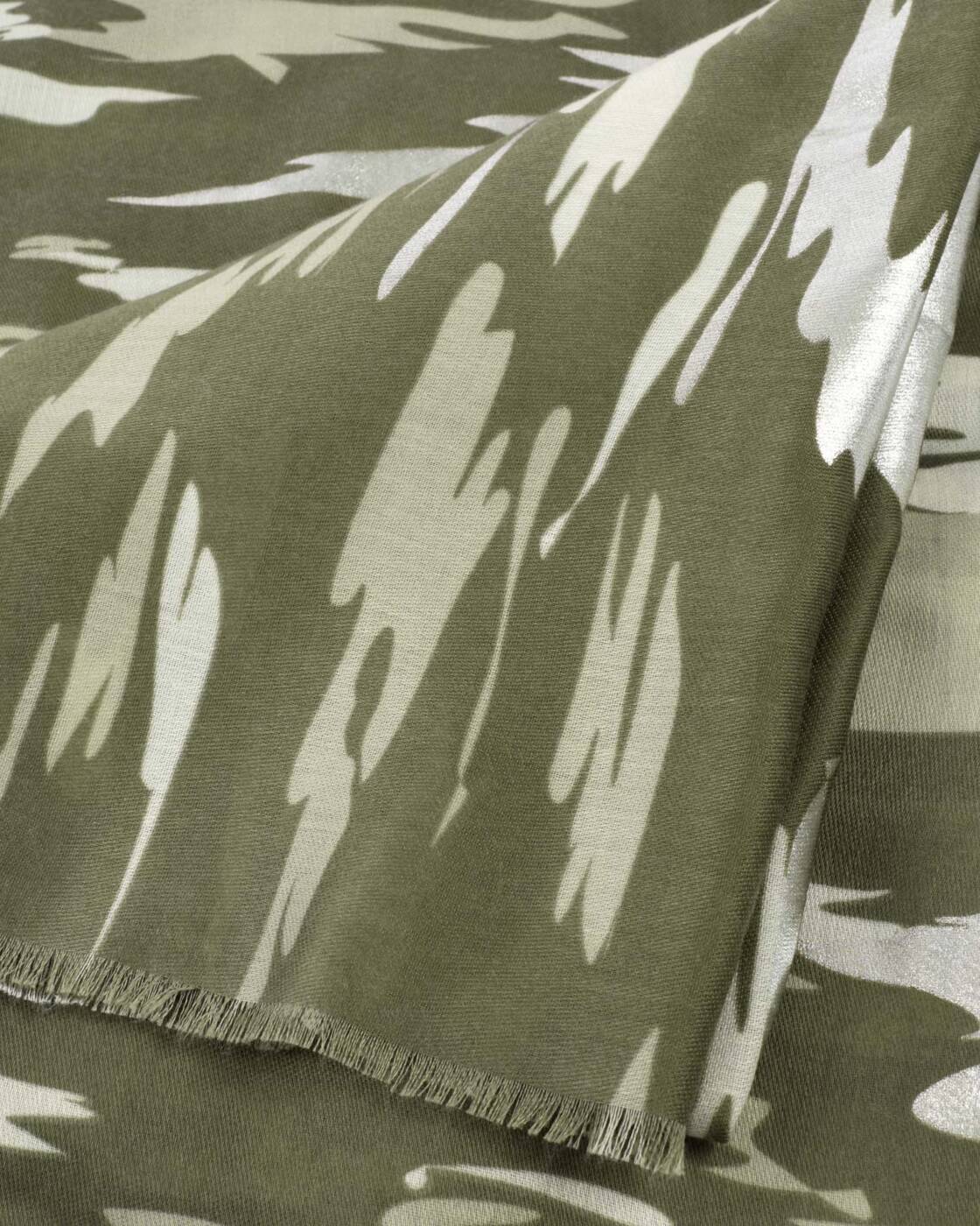Katie Loxton Olive Sand Sage Animal Printed Foil Scarf