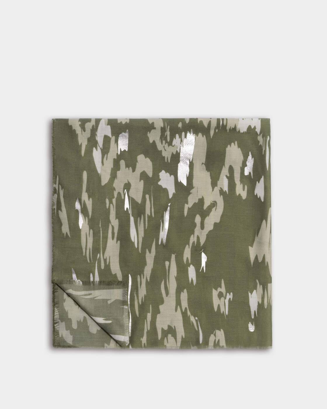 Katie Loxton Olive Sand Sage Animal Printed Foil Scarf