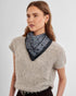 Katie Loxton Black & Blue Small Leopard Satin Multiway Scarf