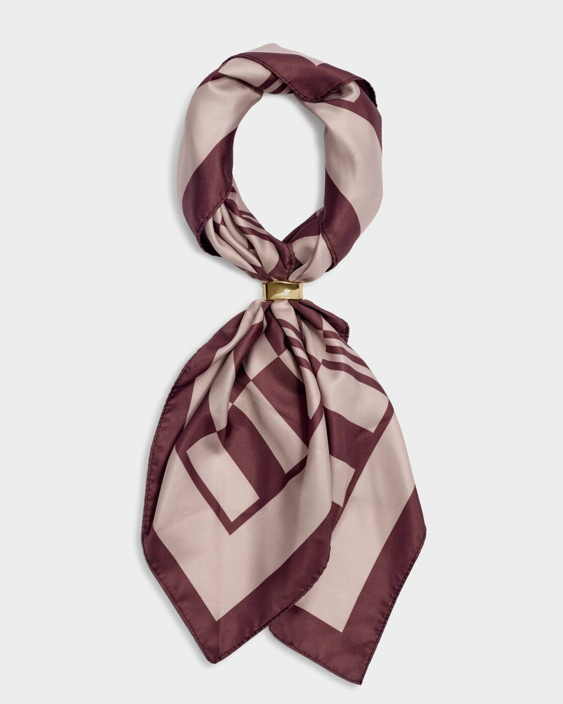 Katie Loxton Pink & Cherry Check Satin Multiway Scarf