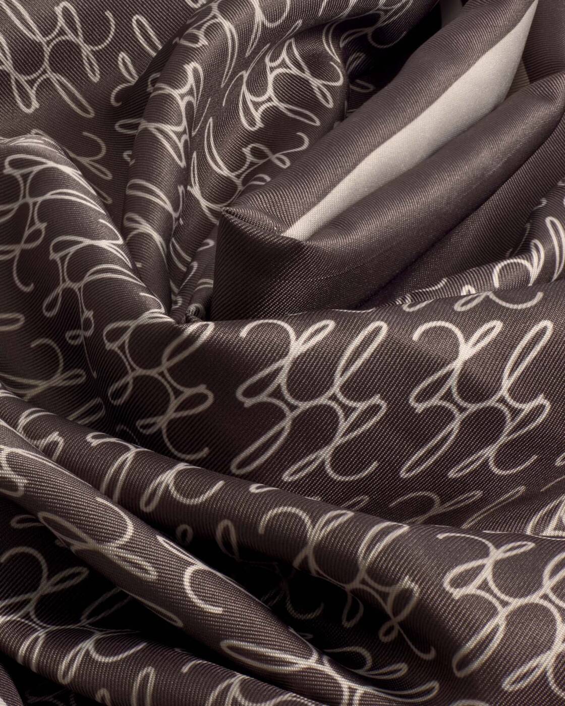 Katie Loxton Chocolate & Taupe Scripted Satin Multiway Scarf