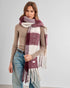 Katie Loxton Cherry & Off White Recycled Checked Tassel Scarf