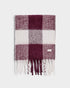 Katie Loxton Cherry & Off White Recycled Checked Tassel Scarf