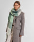 Katie Loxton Green & Grey Recycled Checked Tassel Scarf