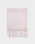 Katie Loxton Blush Pink & White Plaid Recycled Striped Tassel Scarf