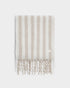 Katie Loxton Off White & Sand Recycled Striped Tassel Scarf