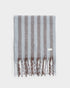 Katie Loxton Blue & Brown Recycled Striped Tassel Scarf