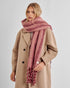 Katie Loxton Pink & Cherry Recycled Striped Tassel Scarf