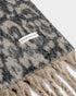 Katie Loxton Taupe & Chocolate Animal Recycled Checked Tassel Scarf