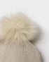 Katie Loxton Taupe Whipstitch Pom Pom Knitted Hat