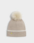 Katie Loxton Taupe Whipstitch Pom Pom Knitted Hat