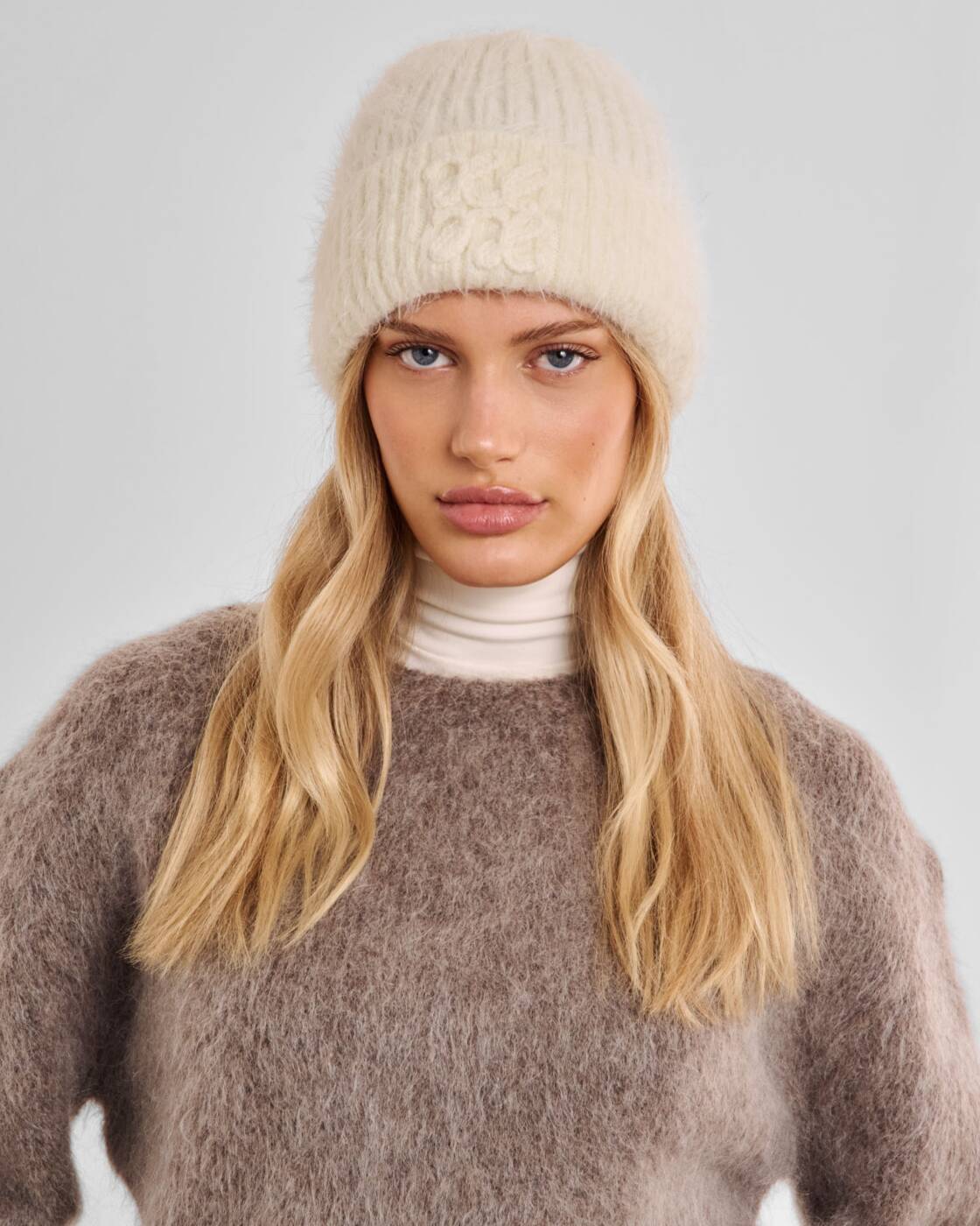 Katie Loxton Off White Logo Appliqué Hat