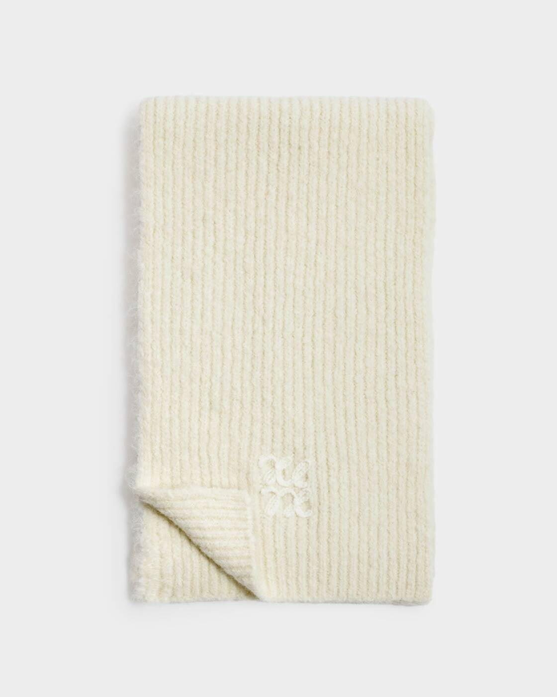 Katie Loxton Off White & Taupe Logo Appliqué Scarf