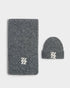 Katie Loxton Charcoal & Pastel Grey Logo Appliqué Scarf