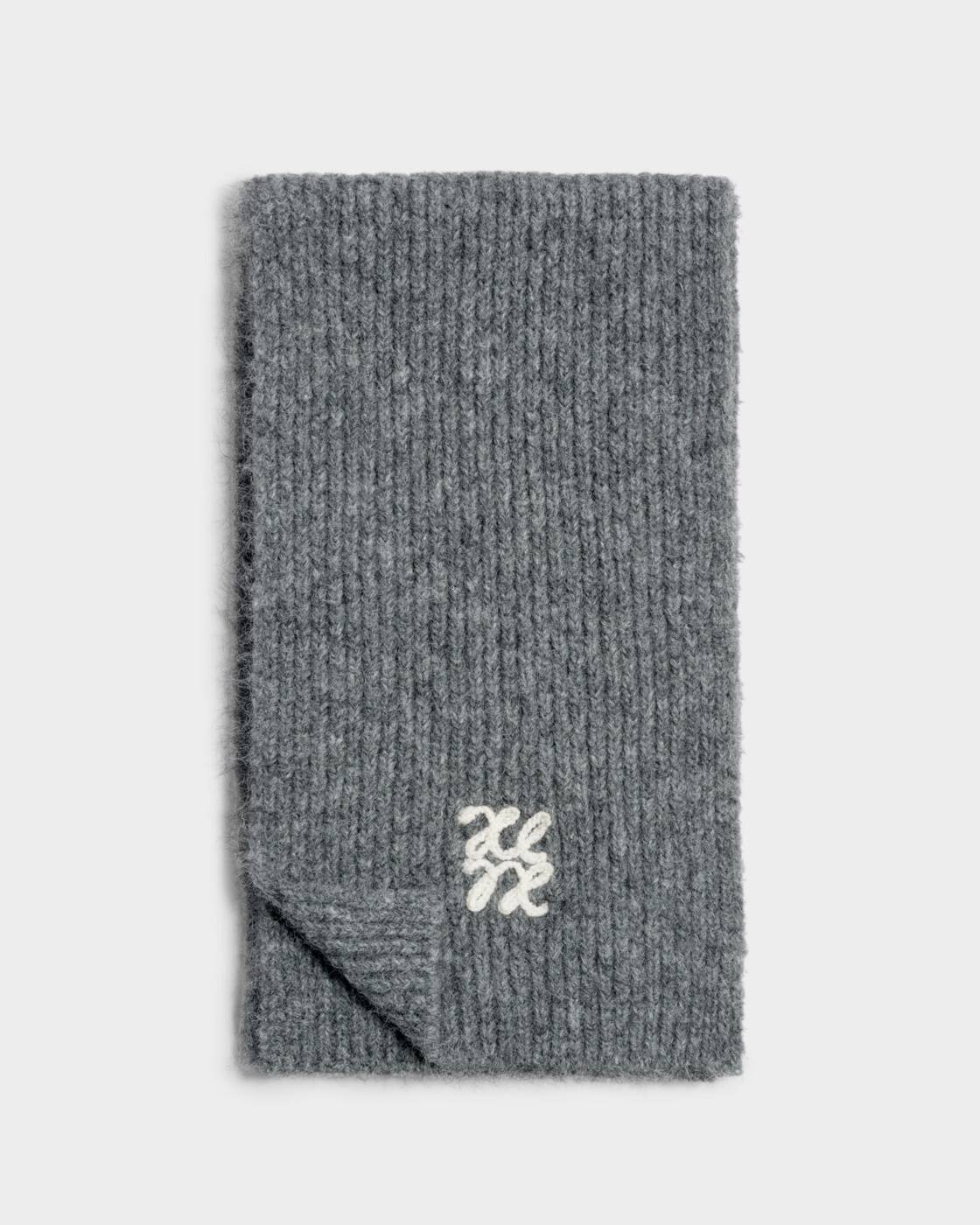 Katie Loxton Charcoal & Pastel Grey Logo Appliqué Scarf