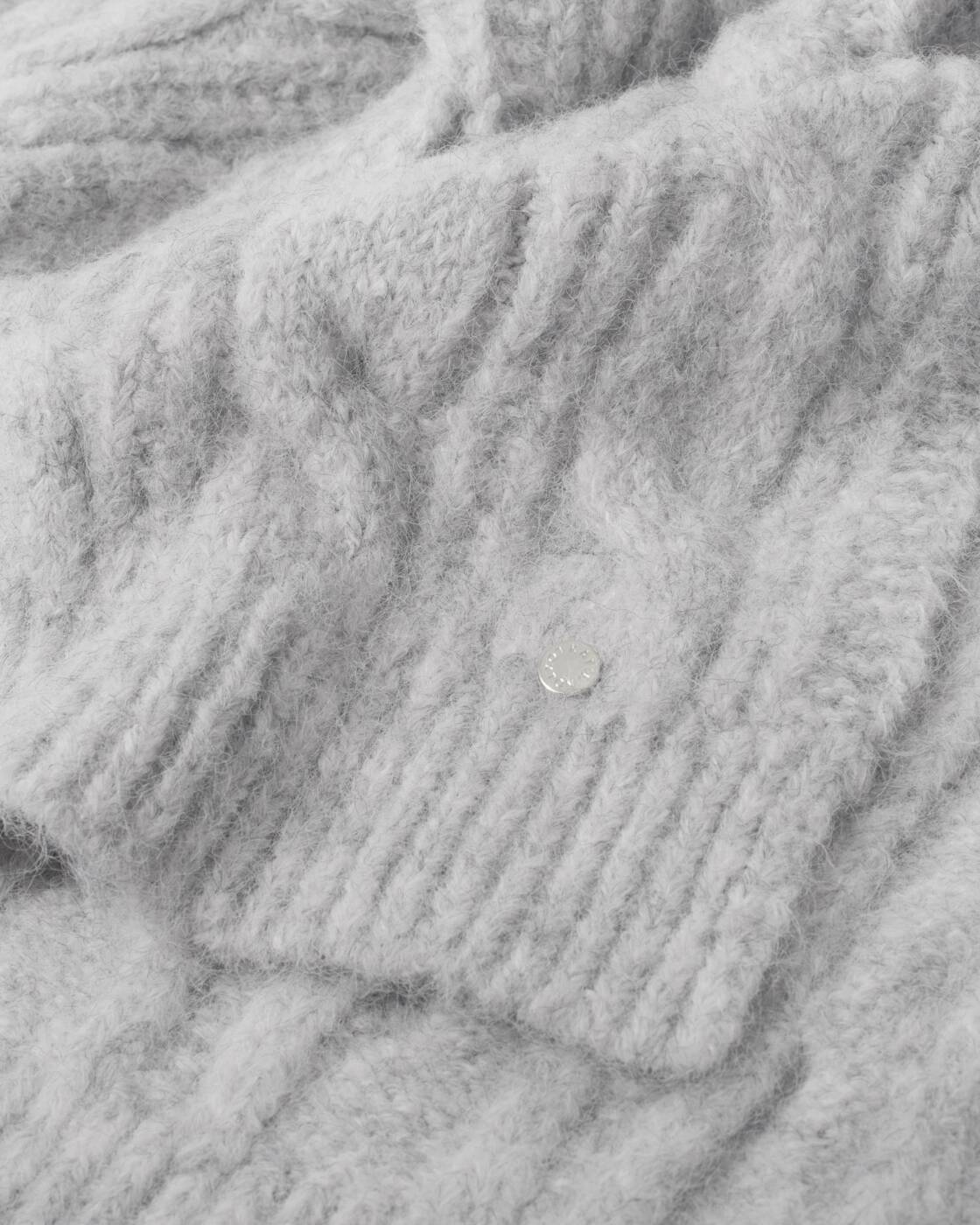 Katie Loxton Light Grey Cable Knit Scarf